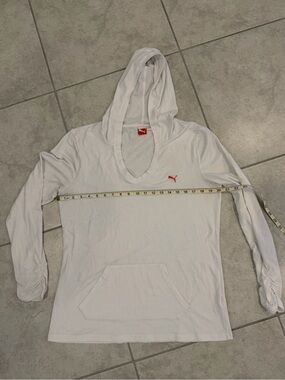 Women’s XL Puma Hooded Scoop Neck Light Weight Cotton Pullover w/ Orange Logo